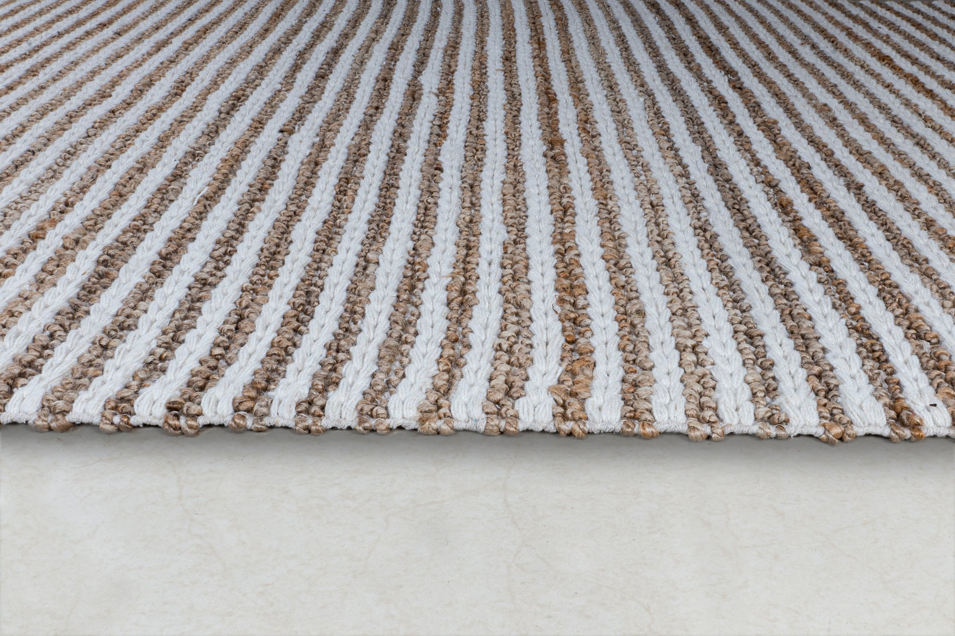 Coastal Harmony Striped Handwoven Wool & Jute Accent Rug