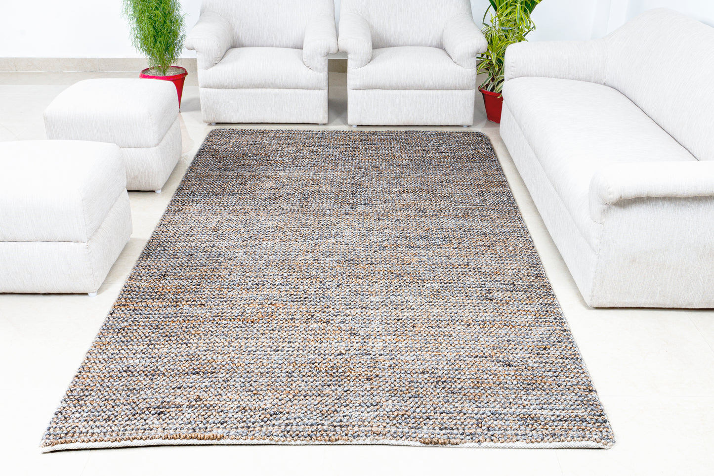 Contour Echoes Handwoven Jute & Wool Accent Rug