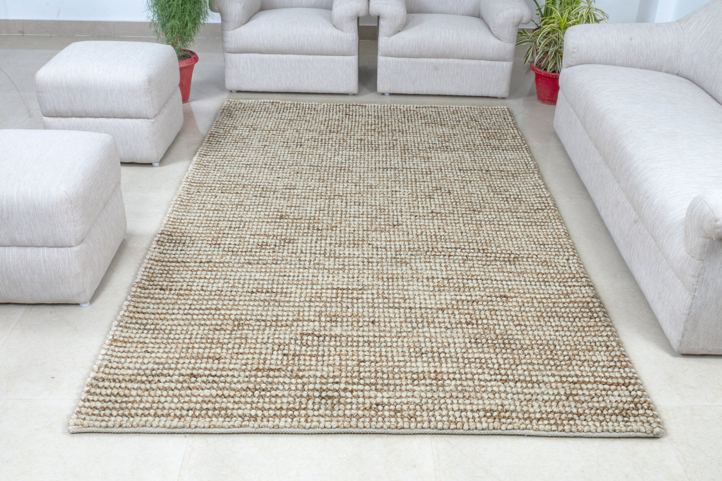 Earthen Stripes Handwoven Jute & Wool Accent Rug