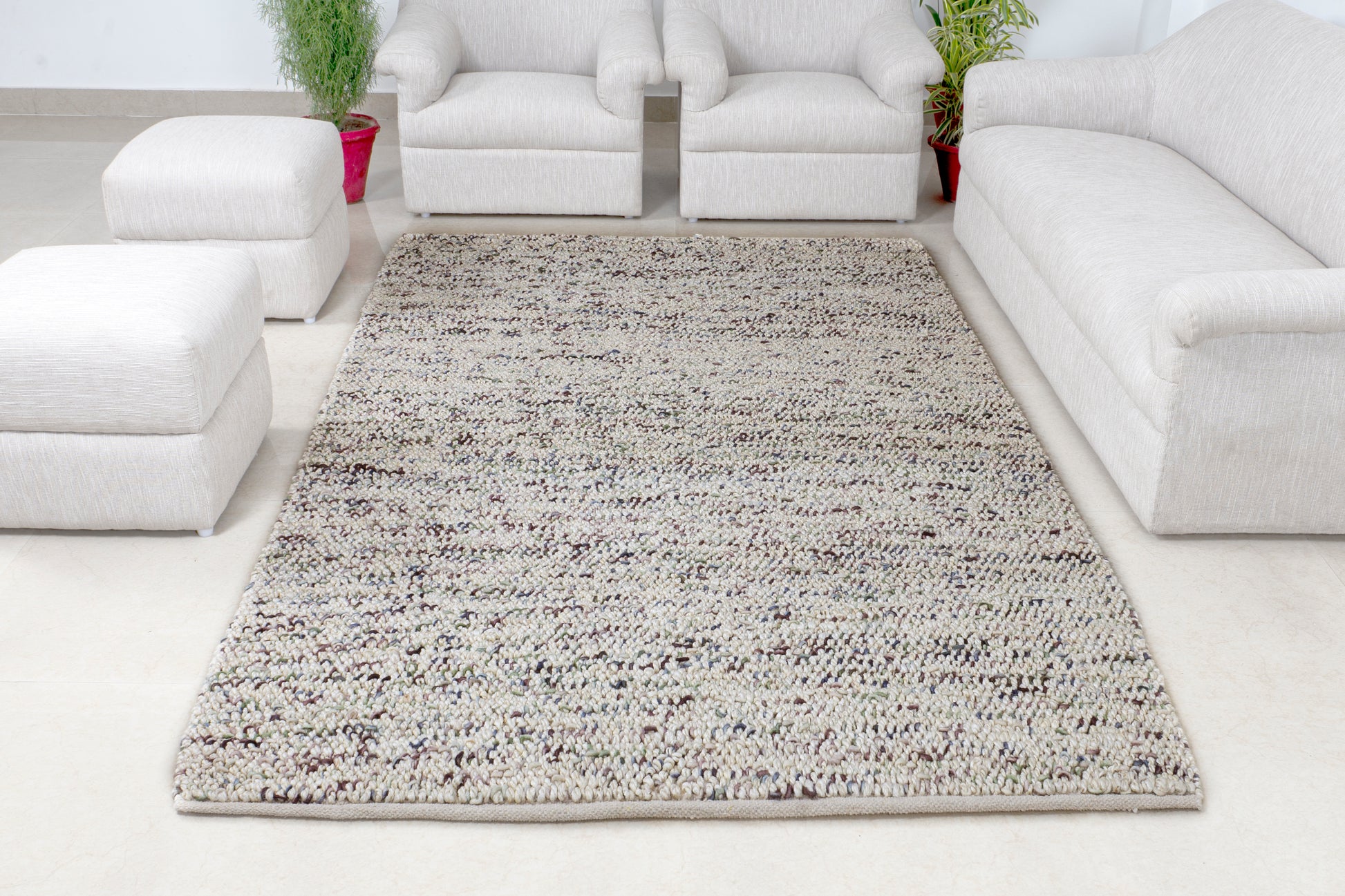 Serenity Swirl Handwoven Jute & Wool Accent Rug