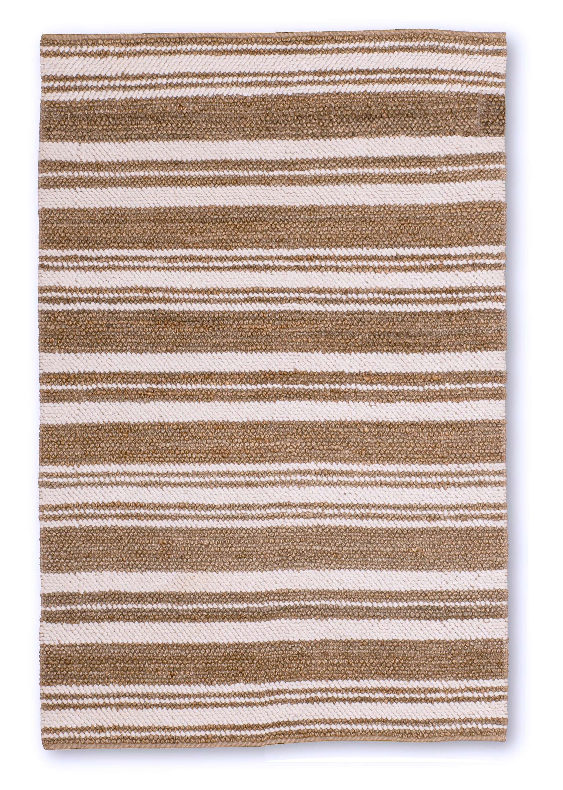 Seaside Serenity Striped Handwoven Jute & Wool Accent Rug 