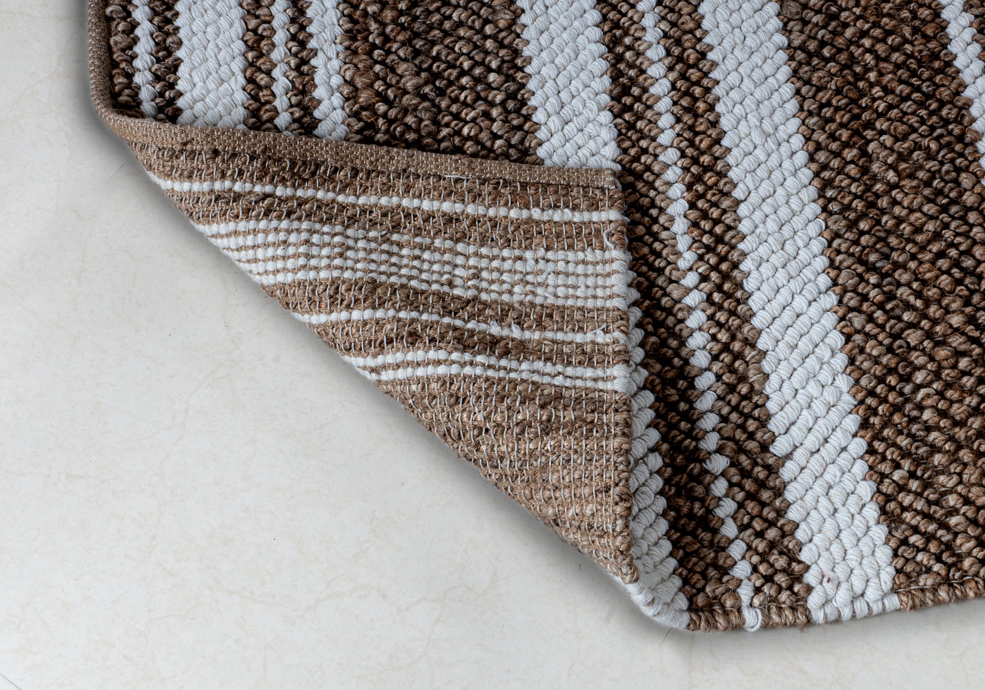 Seaside Serenity Striped Handwoven Jute & Wool Accent Rug 