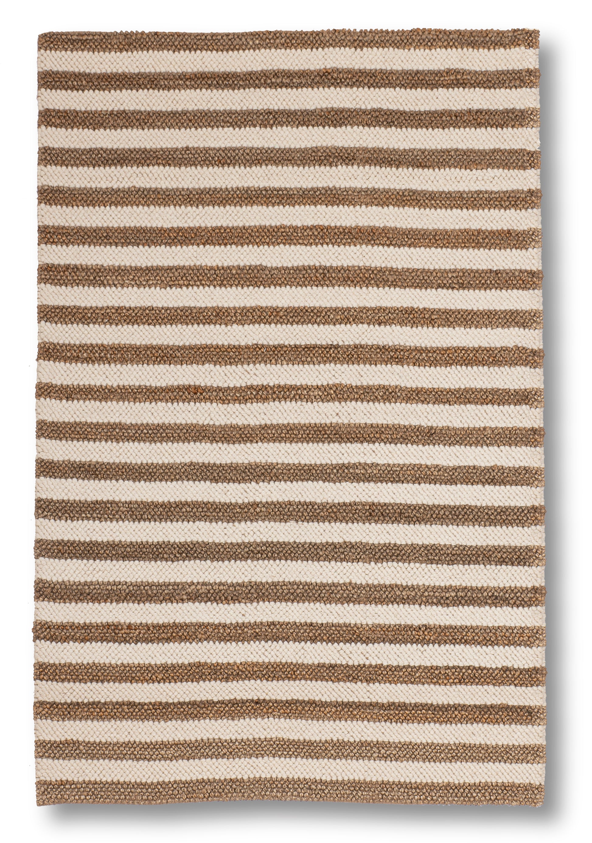 Café Au Lait Striped Handwoven Jute & Wool Accent Rug