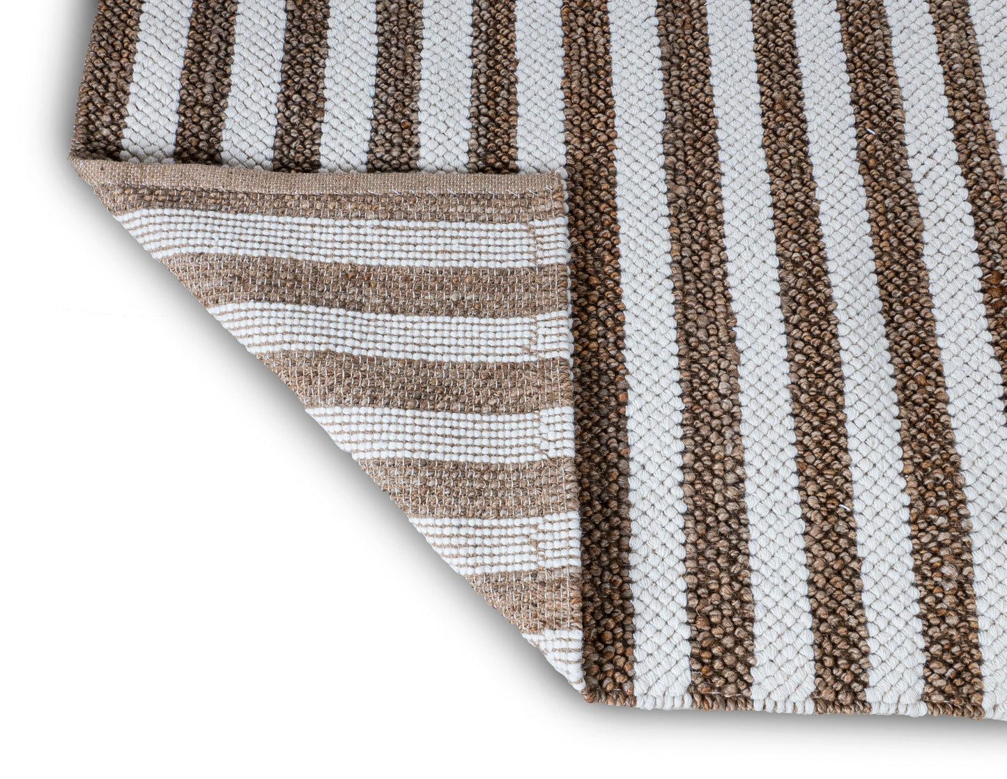 Café Au Lait Striped Handwoven Jute & Wool Accent Rug