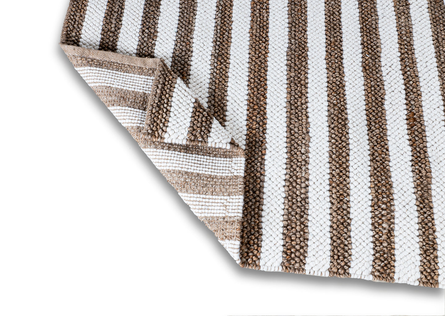 Café Au Lait Striped Handwoven Jute & Wool Accent Rug