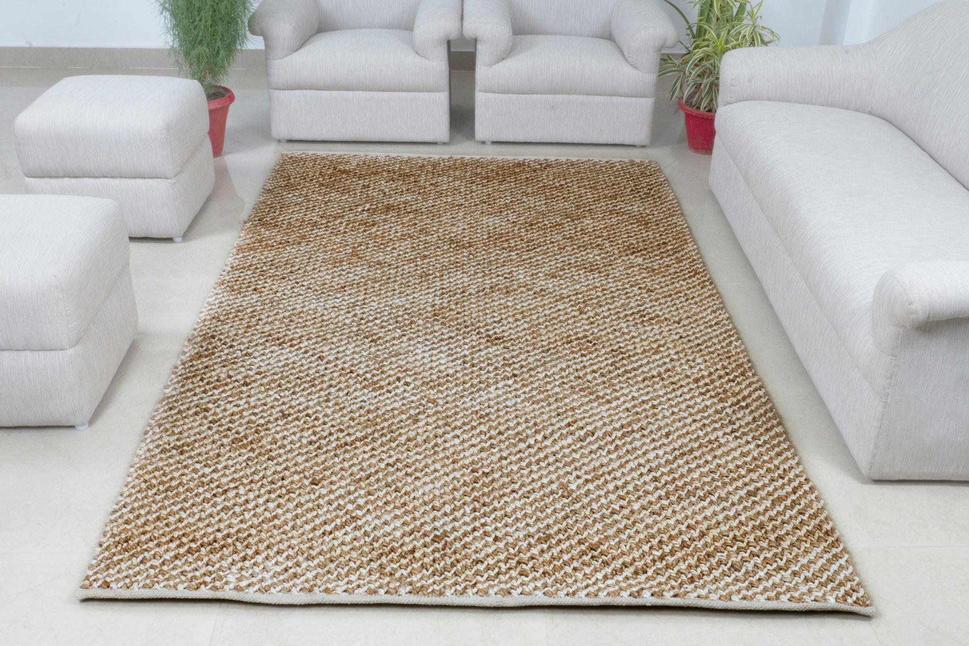 Timeless Textured Handwoven Jute & Wool Accent Rug