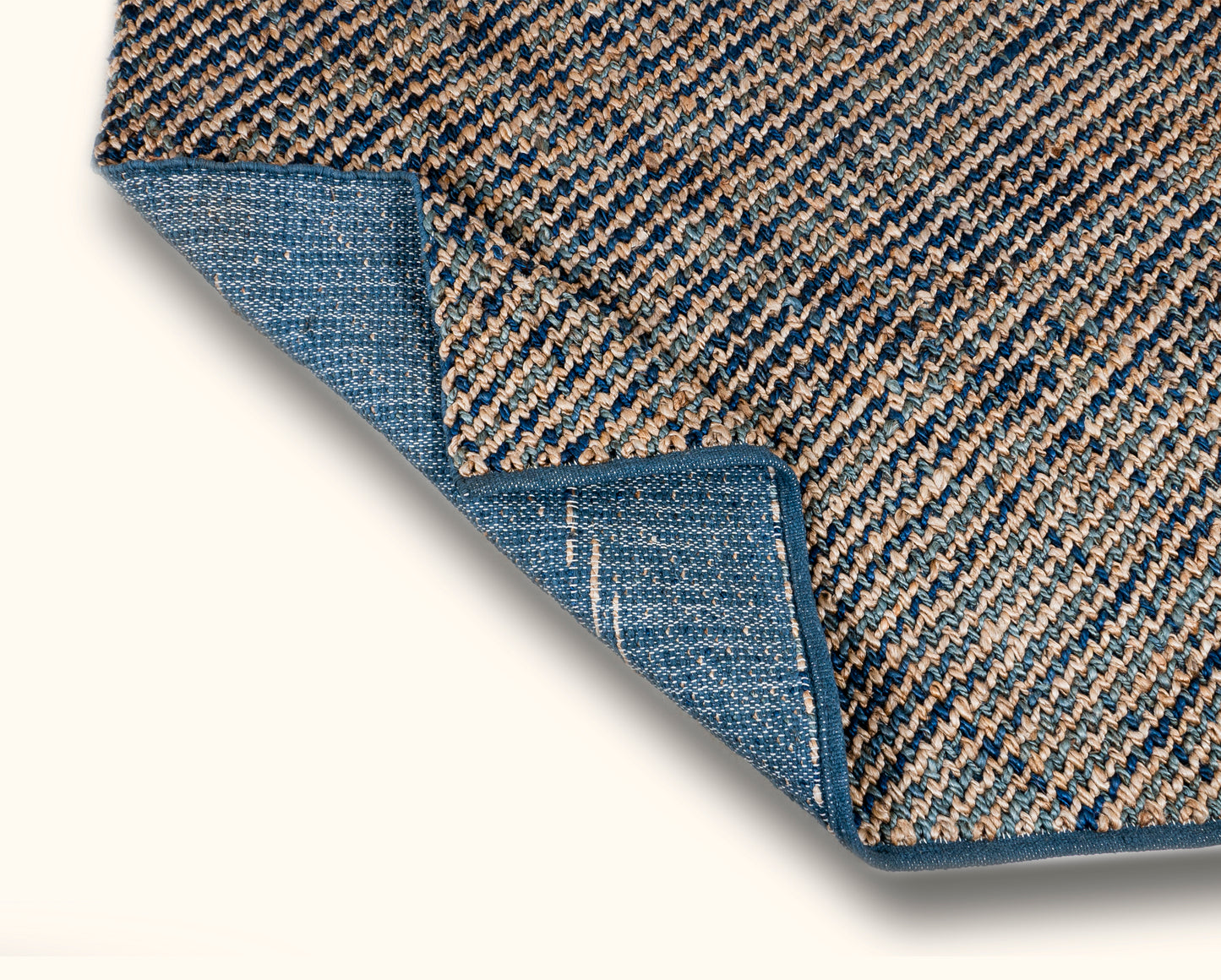 Sapphire Cascade Handwoven Jute & Wool Accent Rug