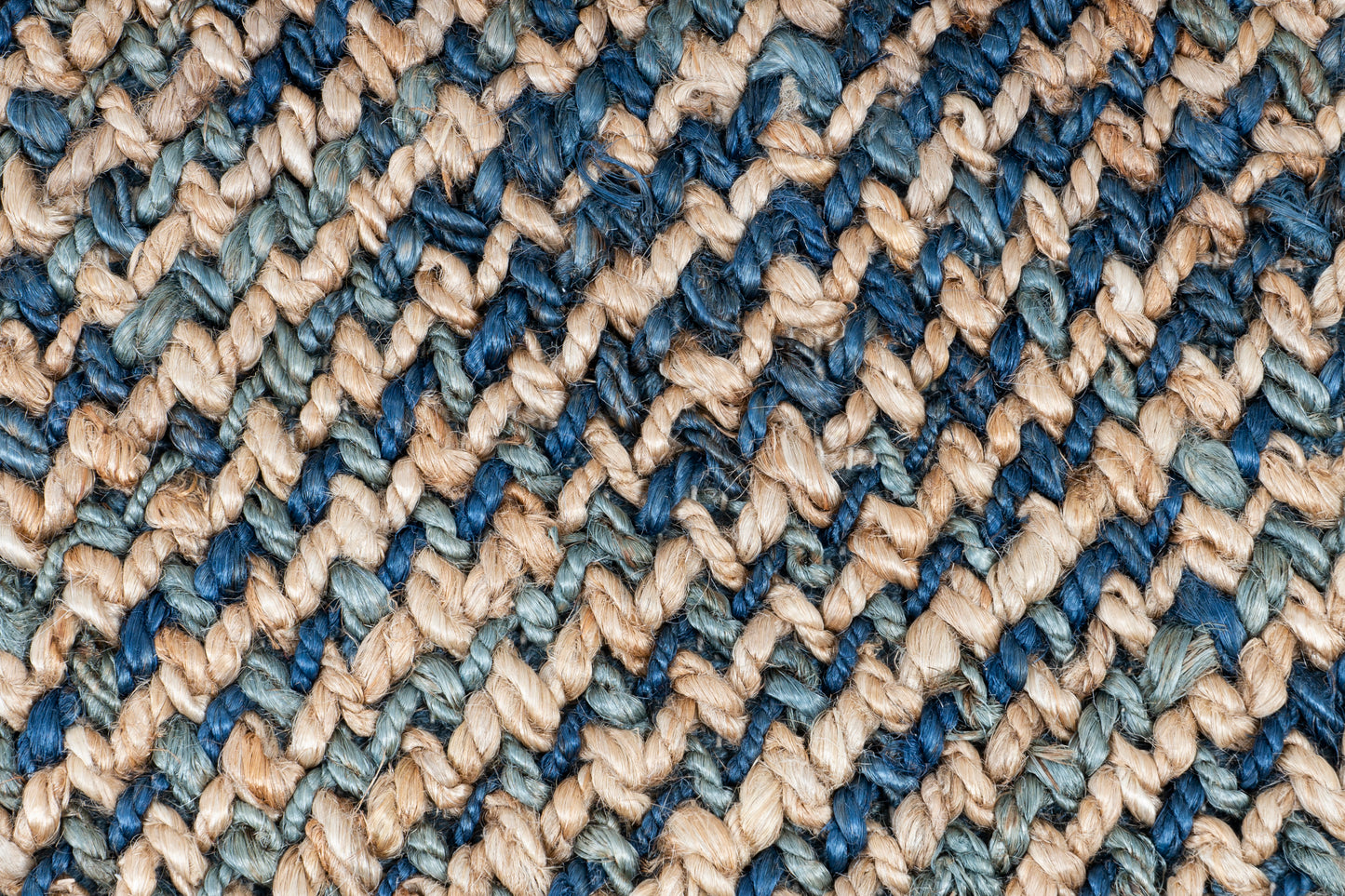 Sapphire Cascade Handwoven Jute & Wool Accent Rug