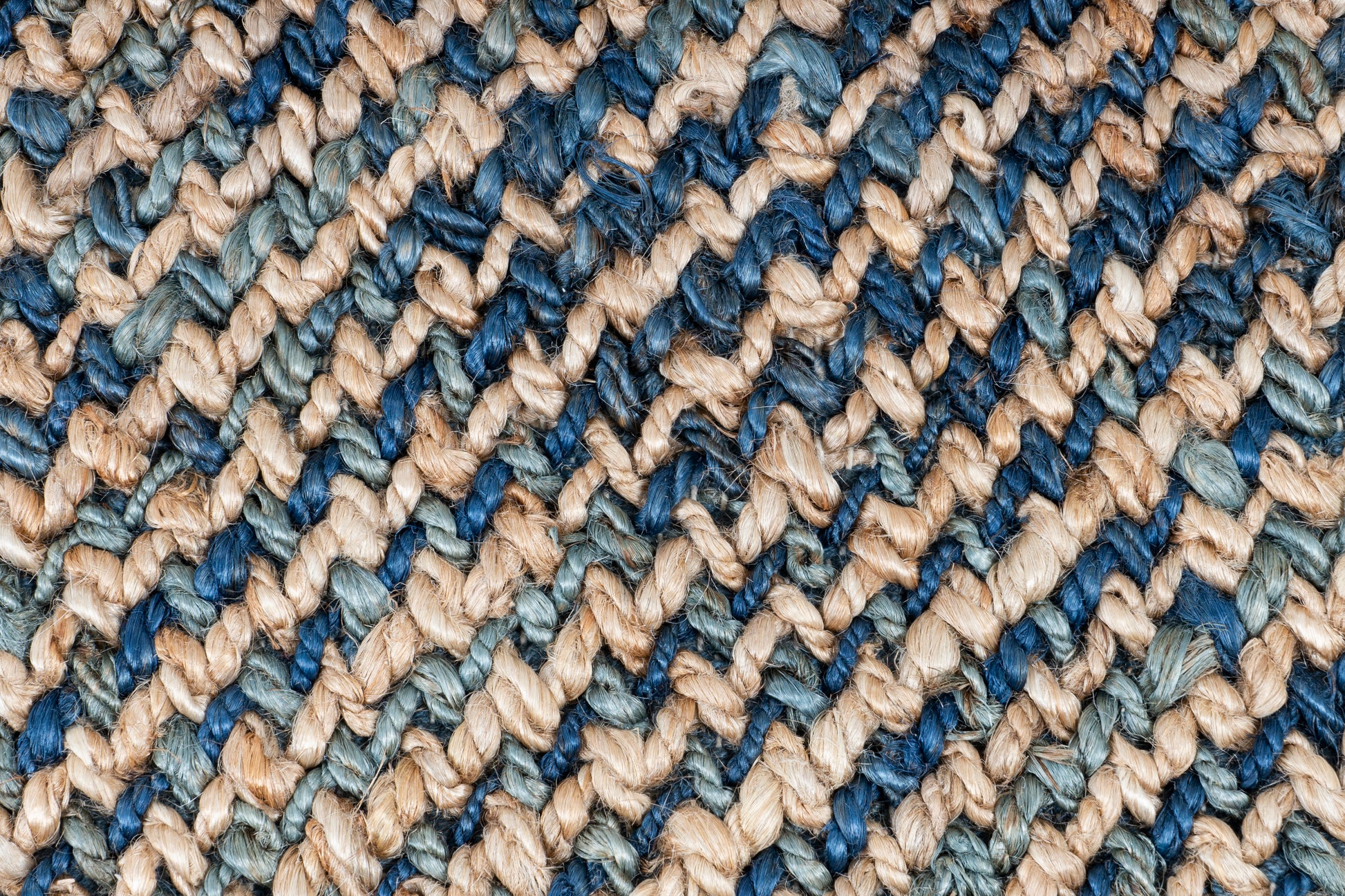 Sapphire Cascade Handwoven Jute & Wool Accent Rug