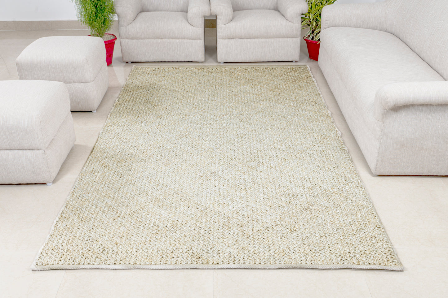 Ivory Serenity Handwoven Jute Accent Rug