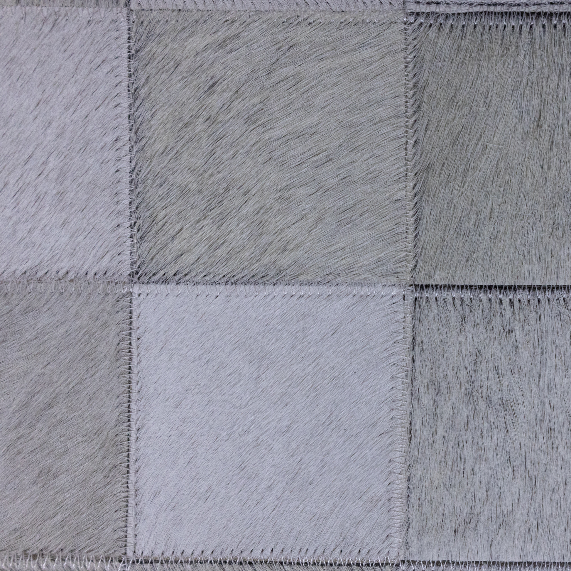 Handmade Ivory Patchwork Leather Area Rug