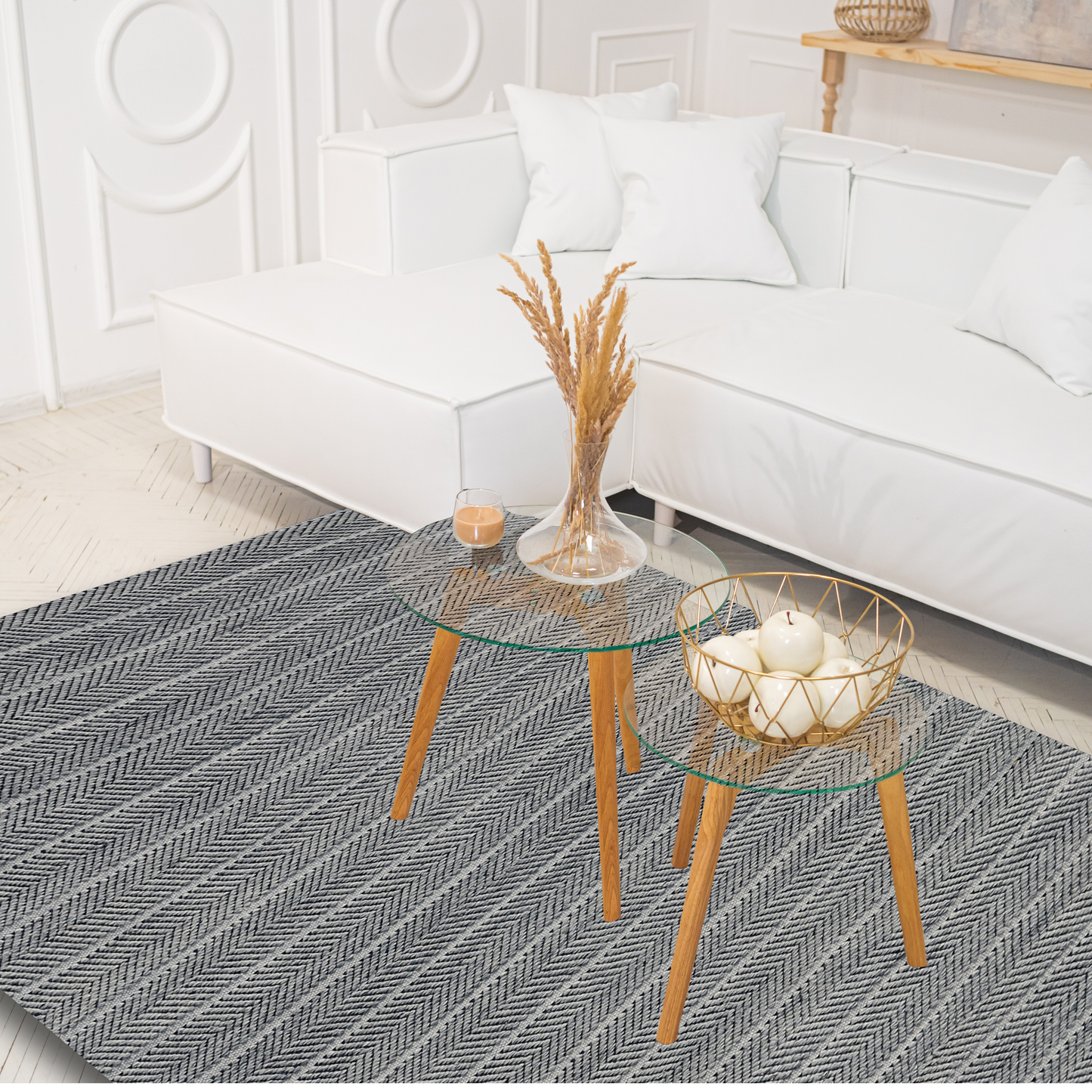 Coastal Charm Handmade Wool Duo-Tone Accent Rug