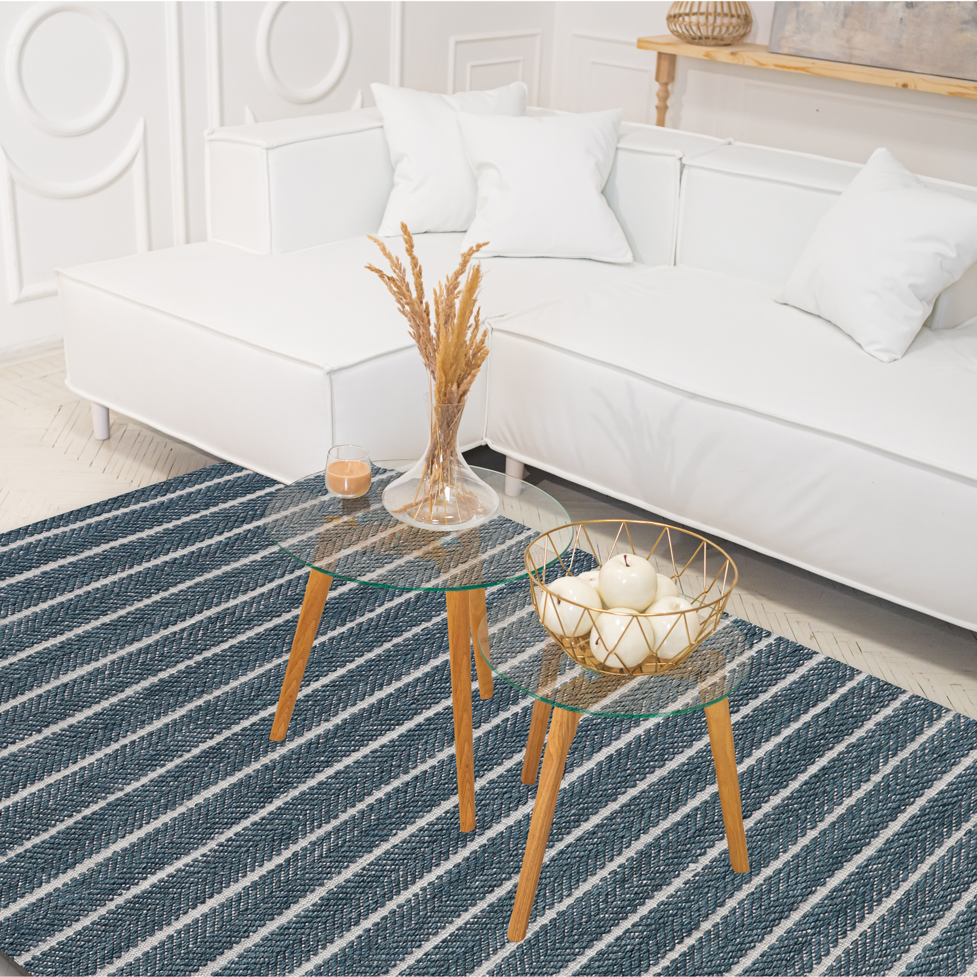 Serenity Stripes Handmade Reversible Wool Accent Rug