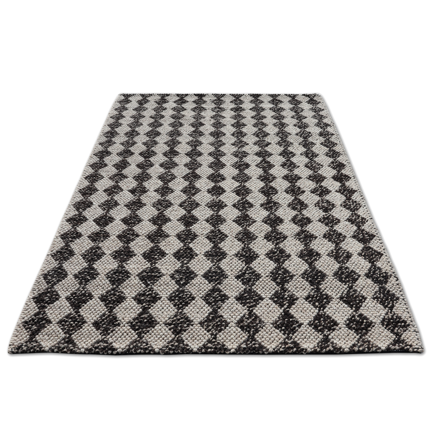 Diamond Delight Wool Handmade Loop and Pile Rug 