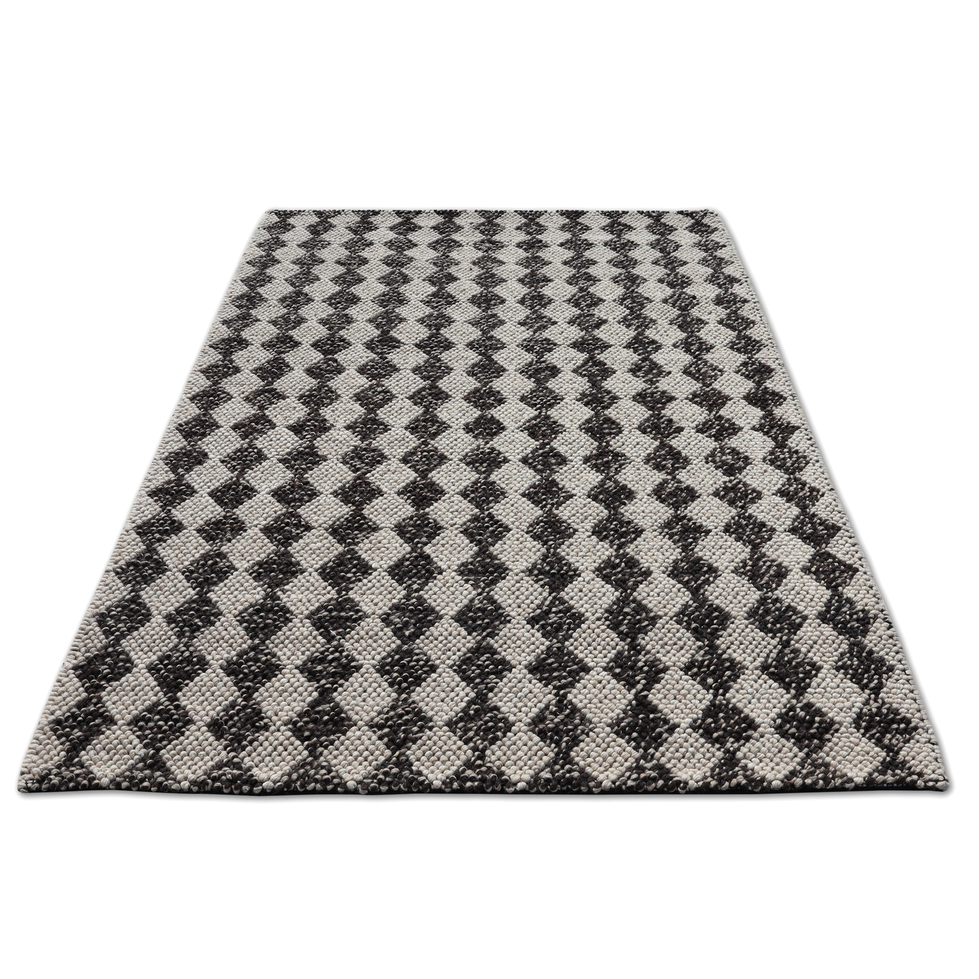 Diamond Delight Wool Handmade Loop and Pile Rug 