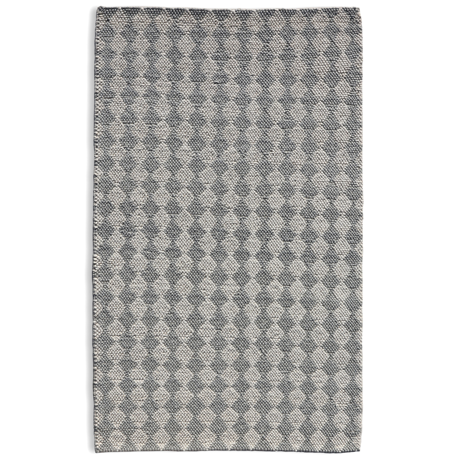 Checkerboard Charisma Handmade Wool Loop and Pile Rug 