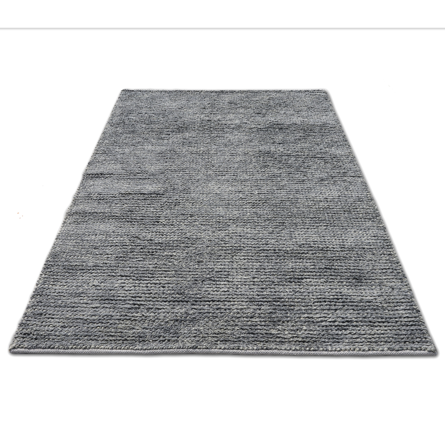 Misty Grays Handmade Wool Loop and Pile Accent Rug