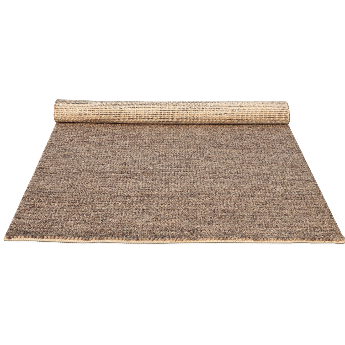 Earth Tones Handmade Wool Loop and Pile Accent Rug