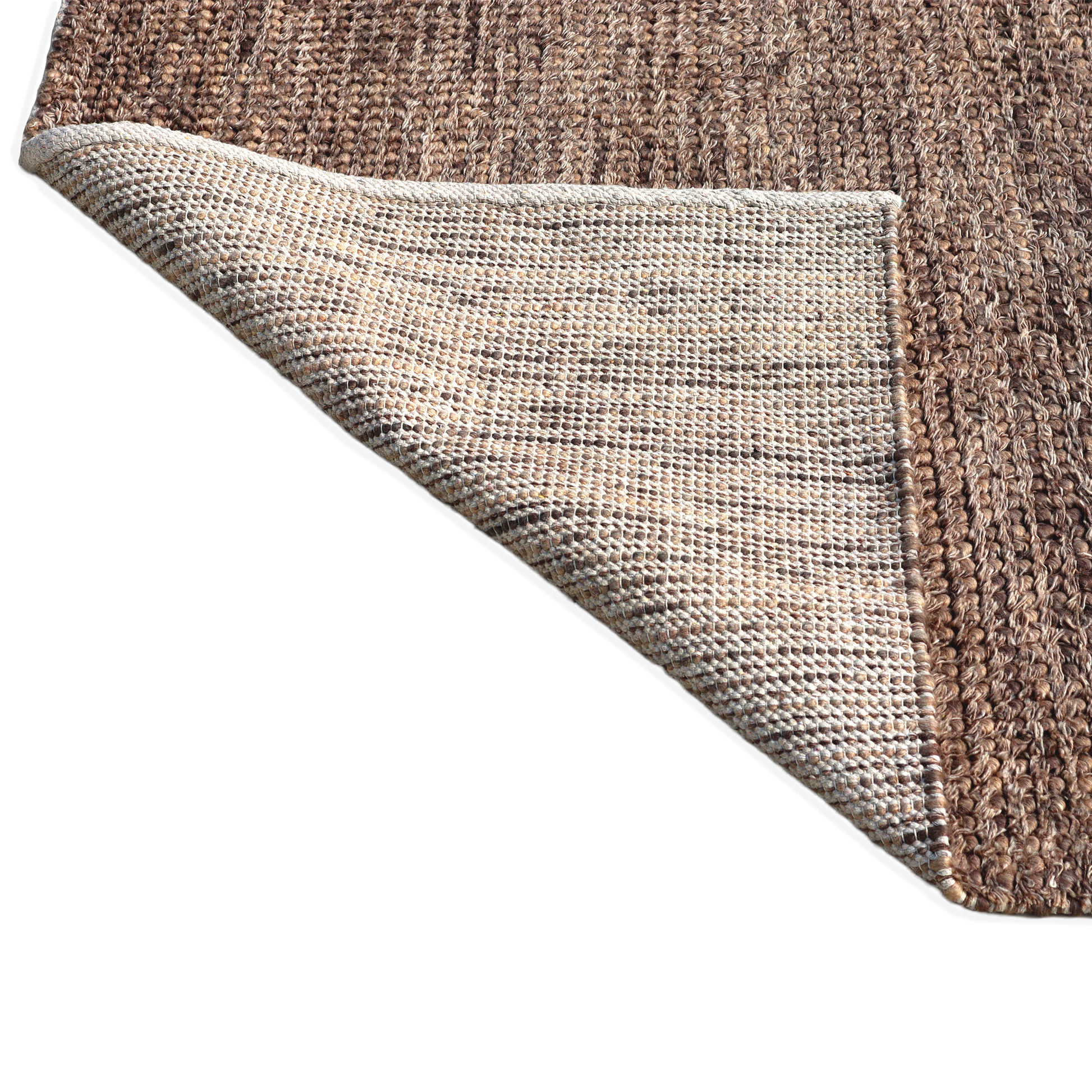 Earth Tones Handmade Wool Loop and Pile Accent Rug