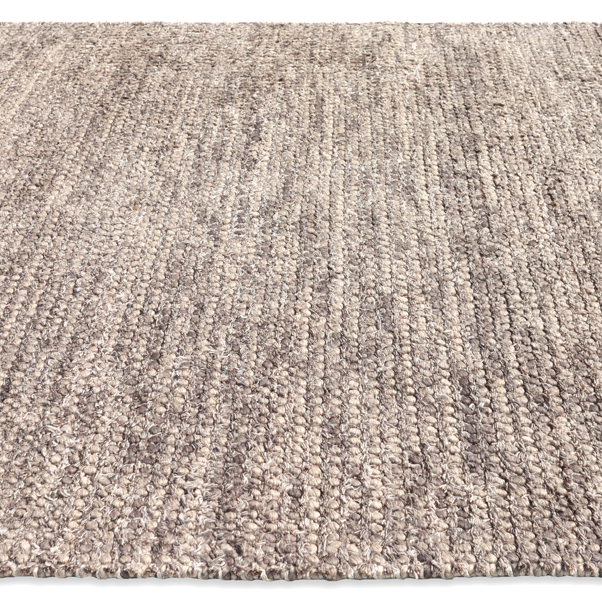 Earth Tones Handmade Wool Loop and Pile Accent Rug