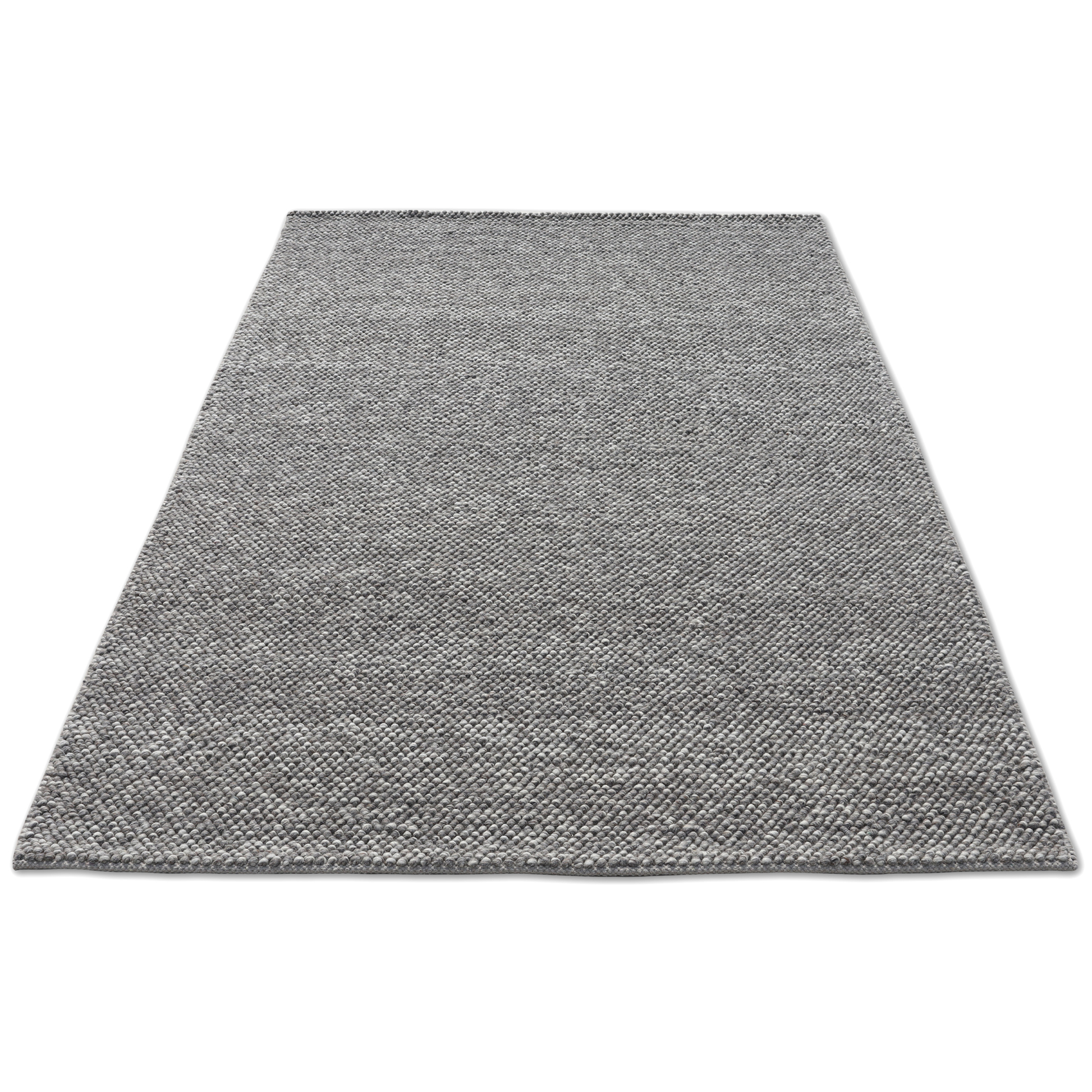 Silver screen Handmade Wool Loop and Pile Rug