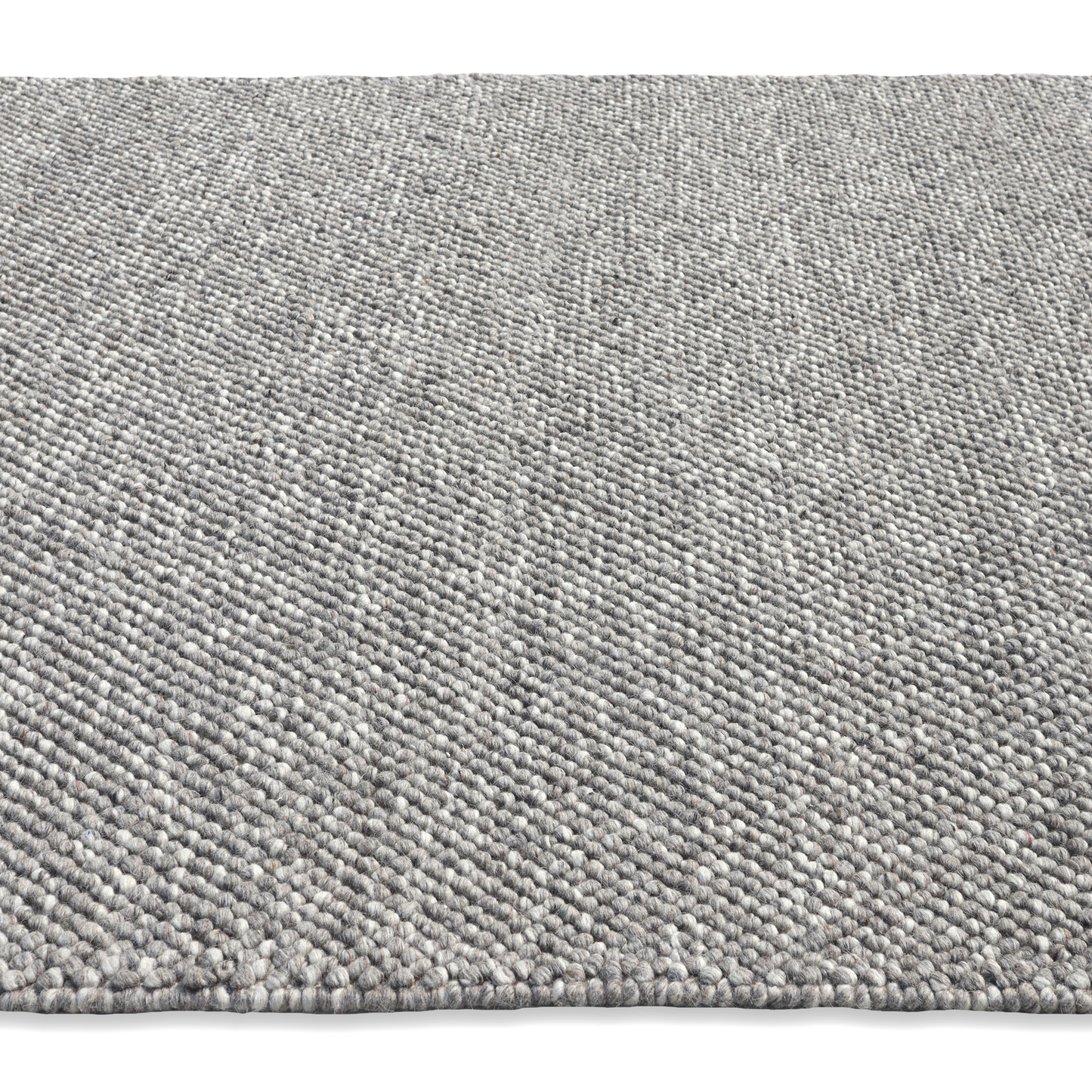 Silver screen Handmade Wool Loop and Pile Rug