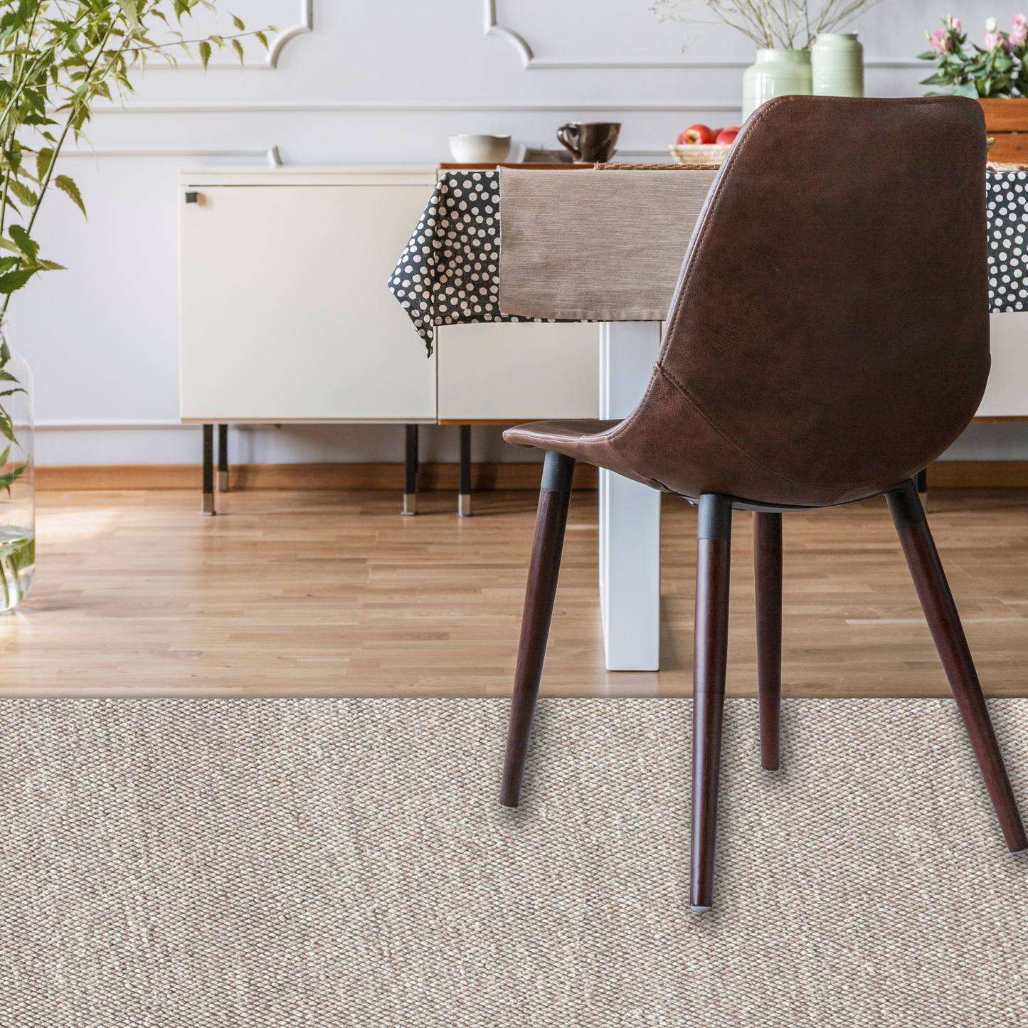 Gentle Grains Handmade Wool Loop and Pile Accent Rug