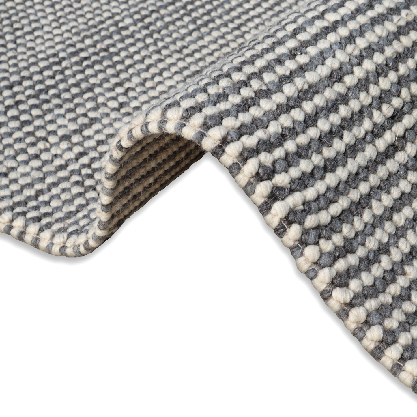 Granite Hues Handmade Wool Loop and Pile Rug