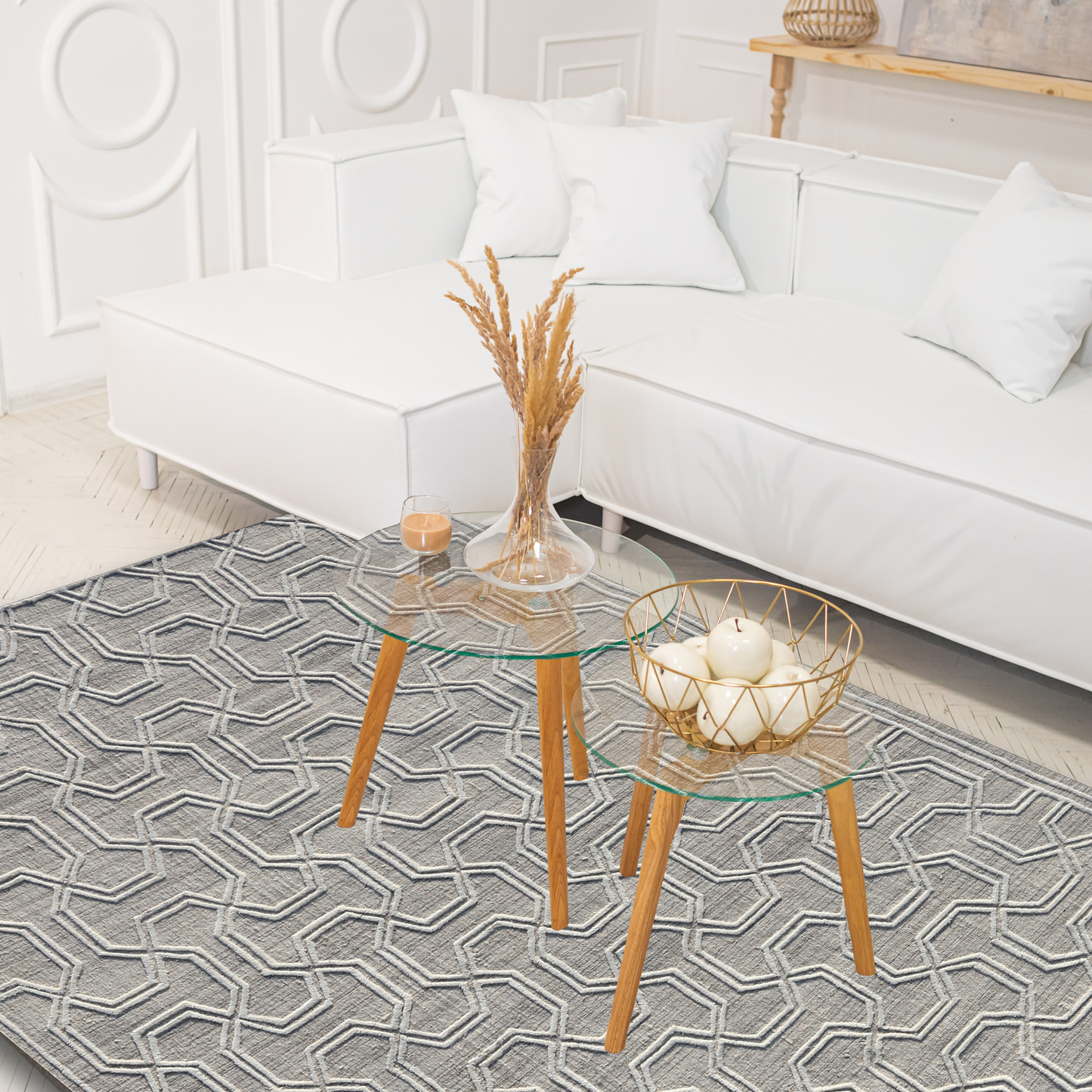 Geometric Harmony Handmade Wool Accent Rug 