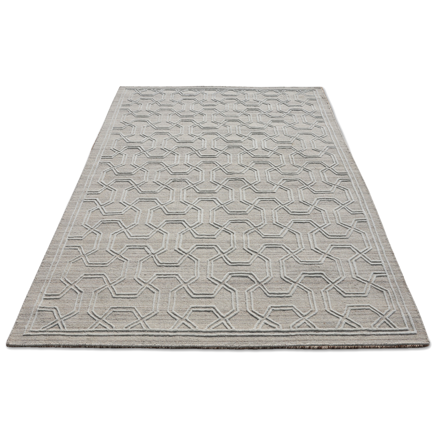 Geometric Harmony Handmade Wool Accent Rug 