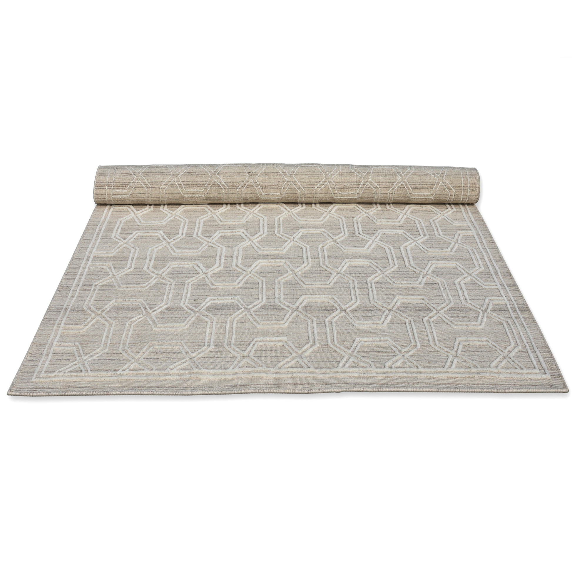 Geometric Harmony Handmade Wool Accent Rug 