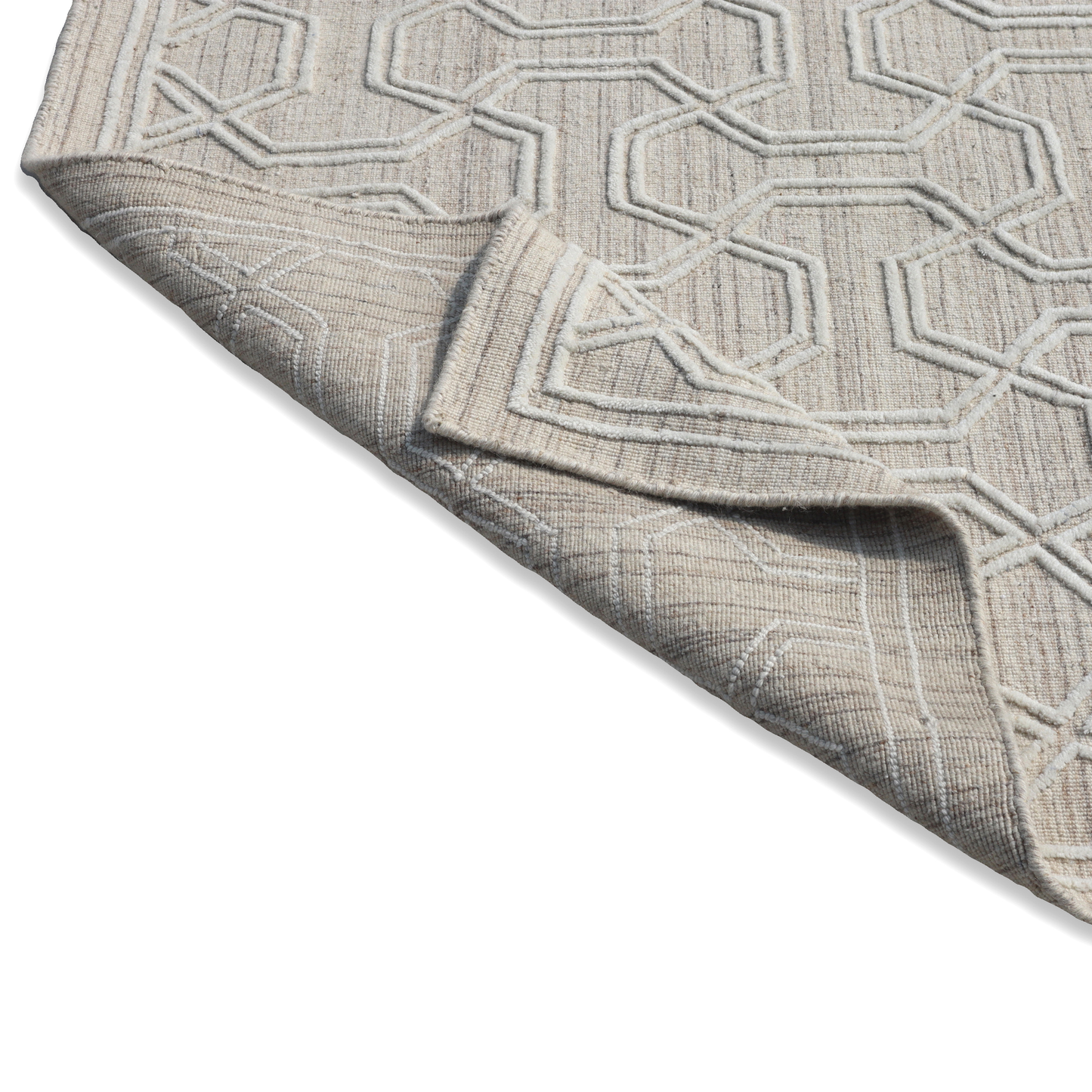 Geometric Harmony Handmade Wool Accent Rug 