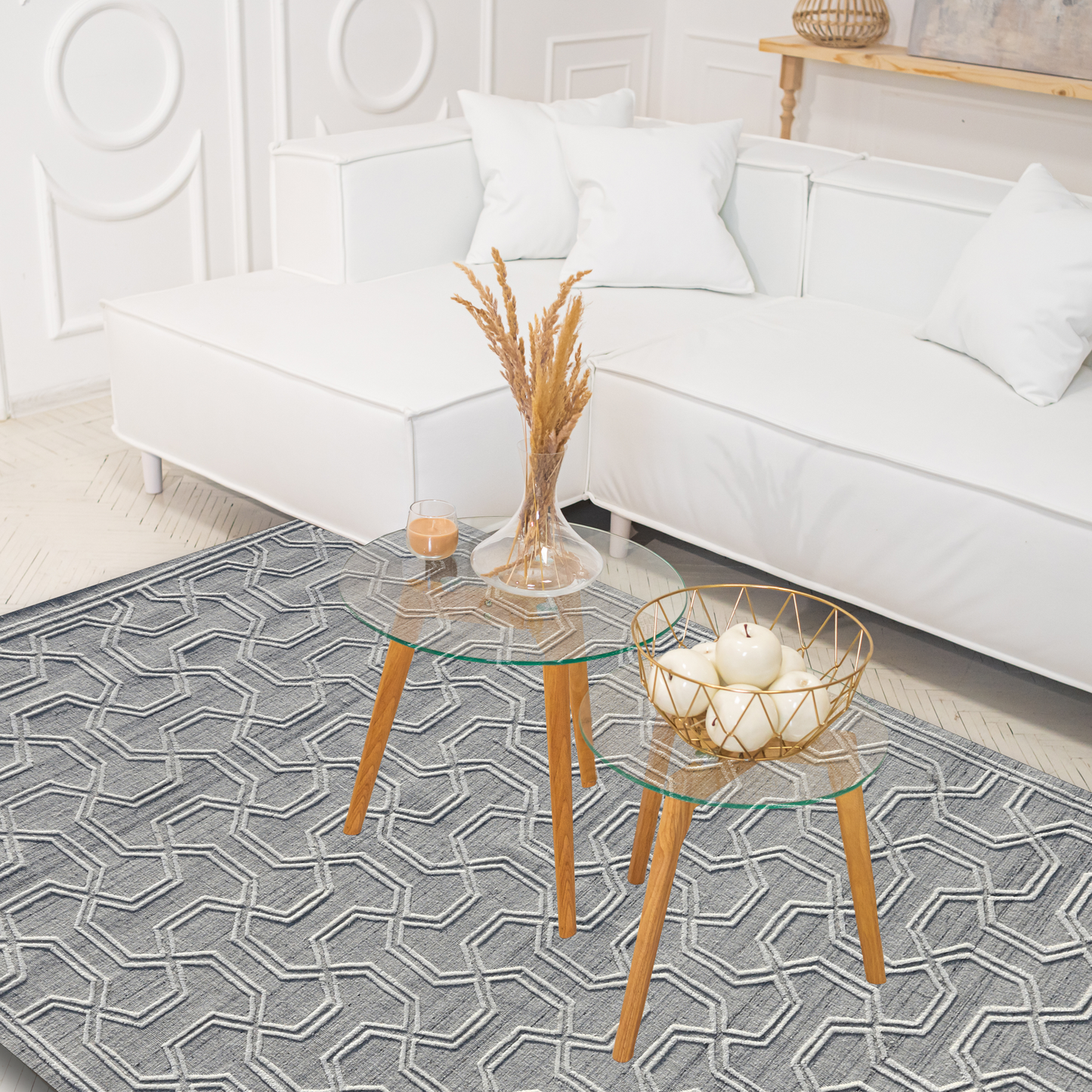 Geometric Grace Handmade Wool Accent Rug 