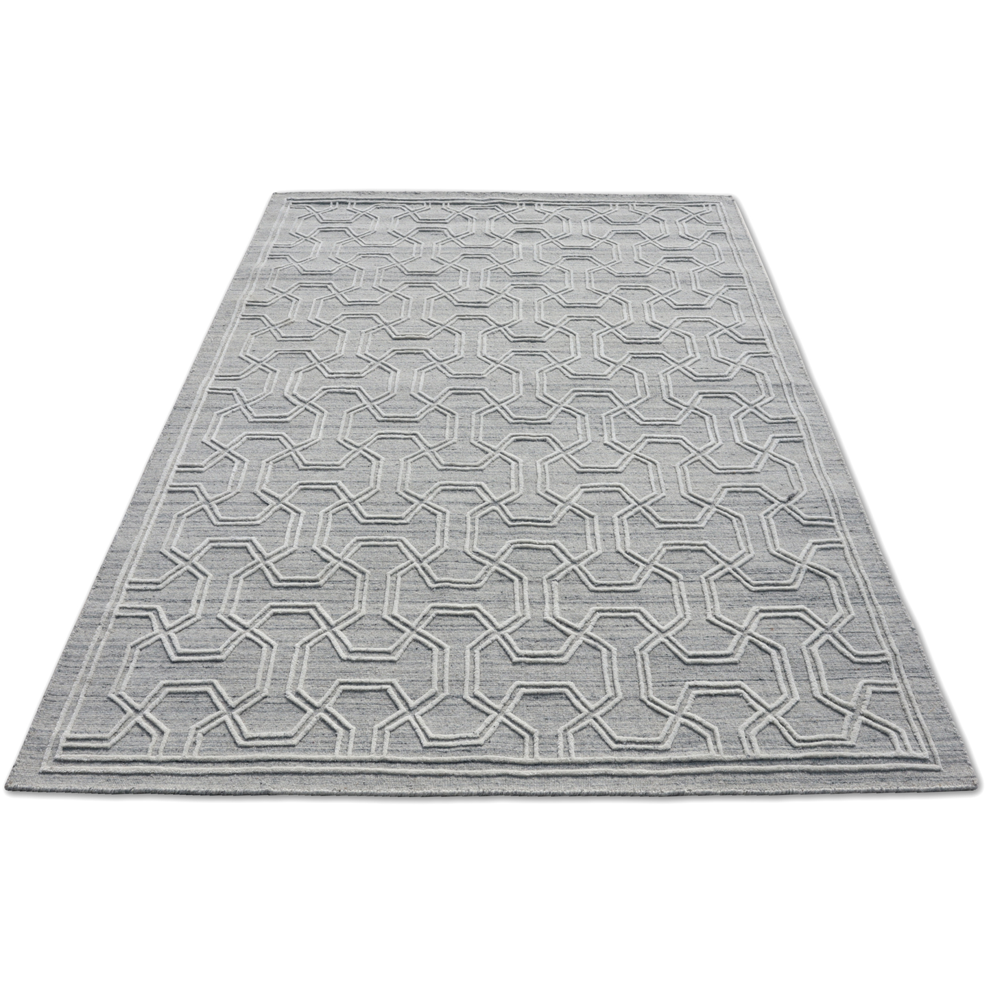 Geometric Grace Handmade Wool Accent Rug 