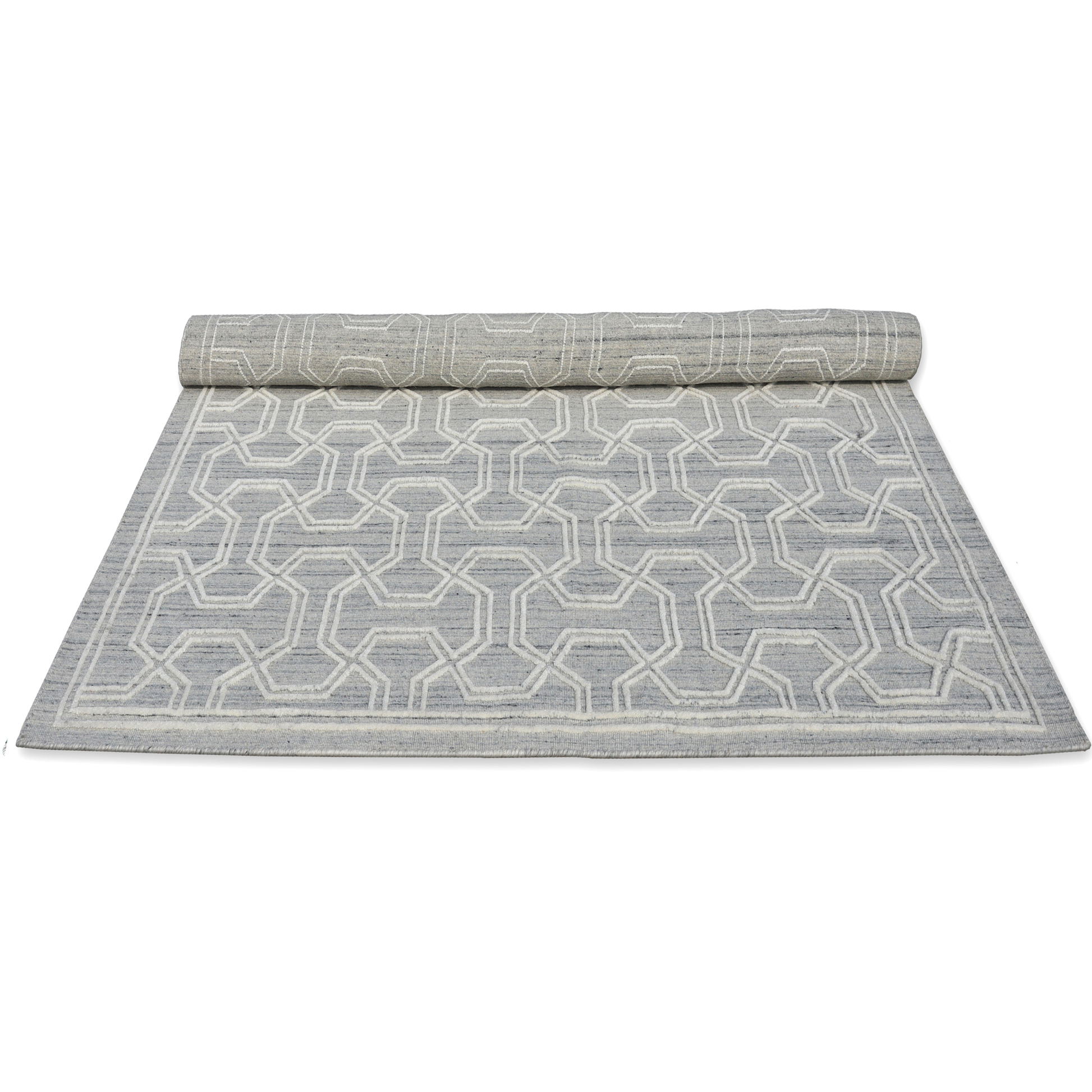 Geometric Grace Handmade Wool Accent Rug 